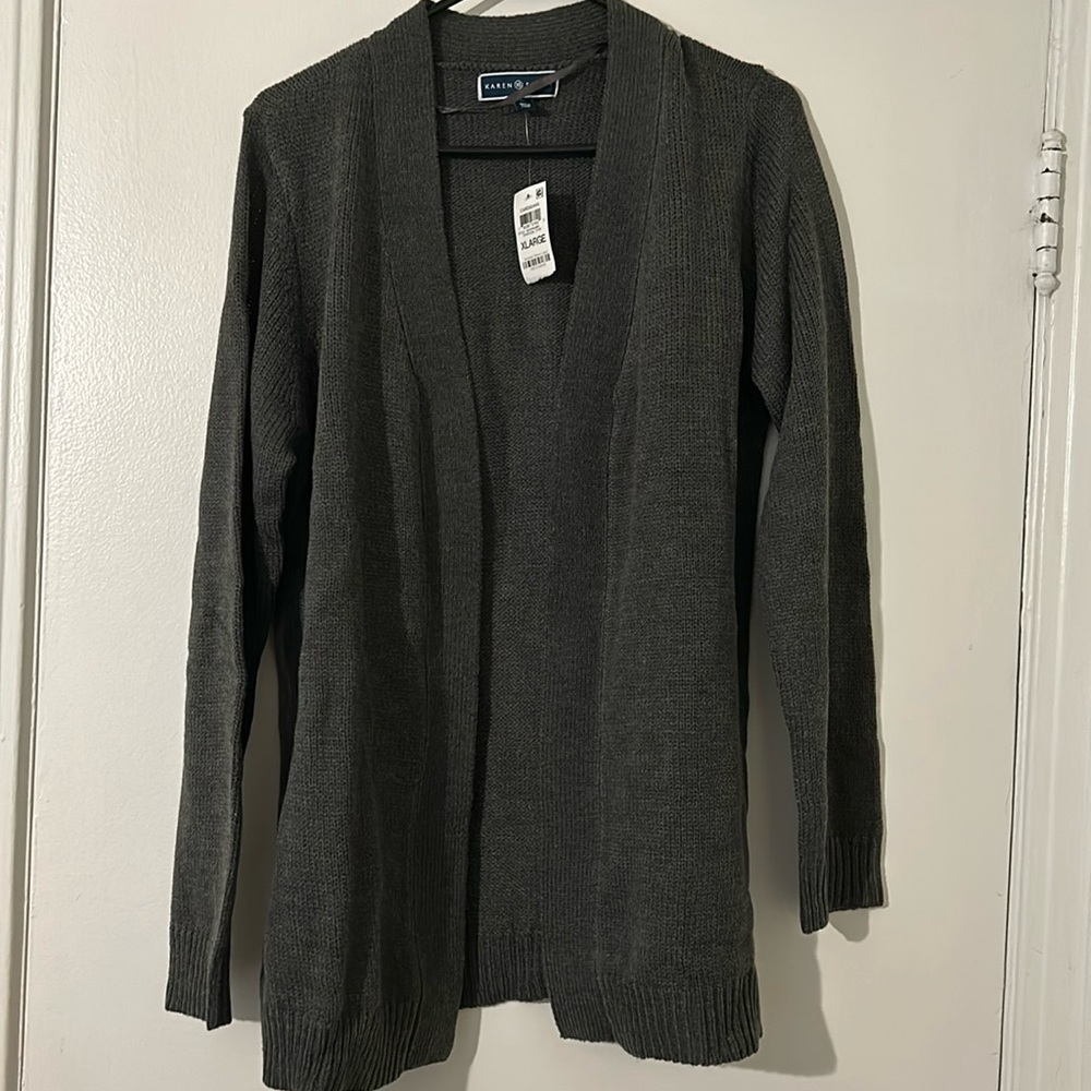 Grey cardigan sweater